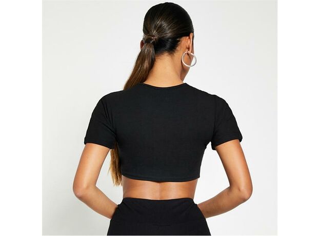 I Saw It First Cotton Ruched High Neck Crop Top_1