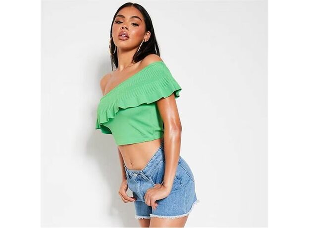 I Saw It First Frill Edge One Shoulder Knitted Crop Top_1