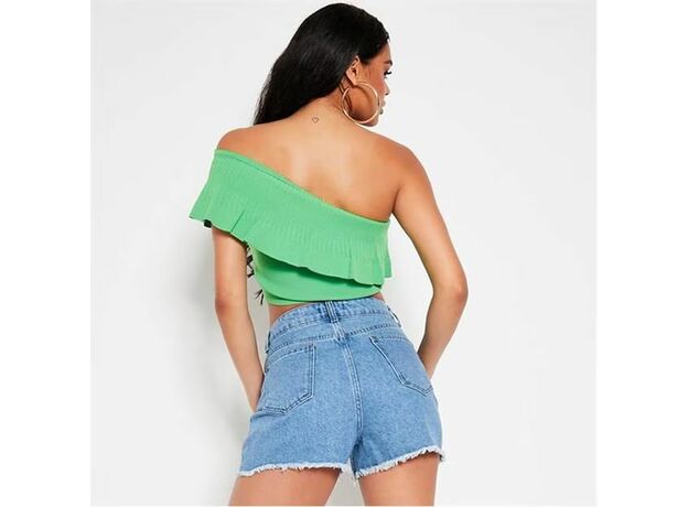 I Saw It First Frill Edge One Shoulder Knitted Crop Top_2