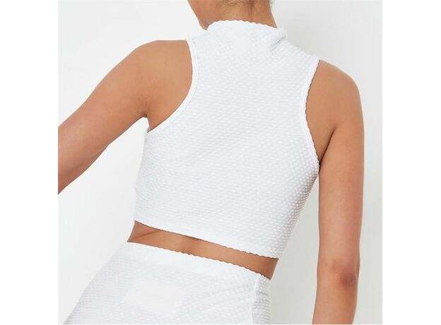 Missguided Co Ord Textured High Neck Racer Crop Top_2