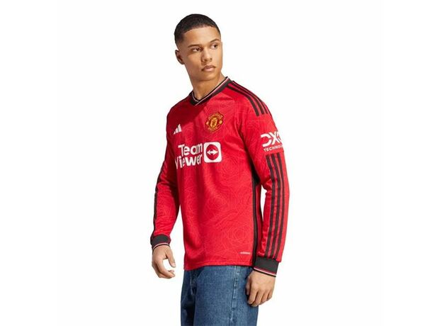 adidas Manchester United Long Sleeve Home Shirt 2023 2024 Adults_1