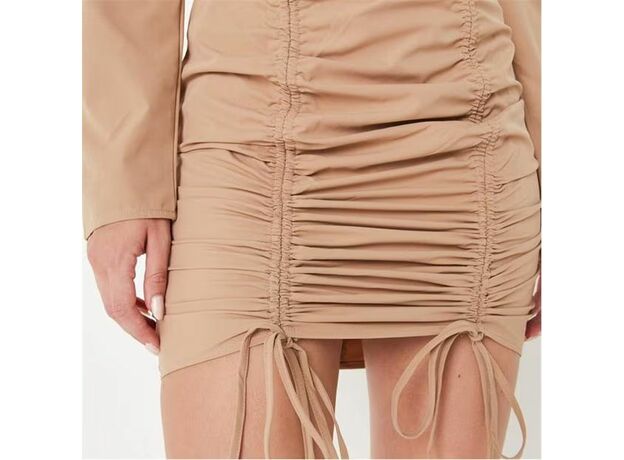 Missguided Ruched Front Puff Sleeve Mini Dress_1