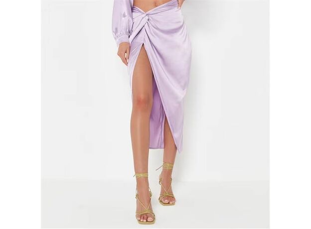 Missguided Co Ord Satin Twist Front Midi Skirt_1