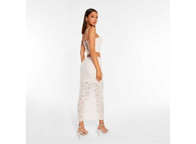 Missguided Co Ord Jacquard Floral Ruched Maxi Skirt_0