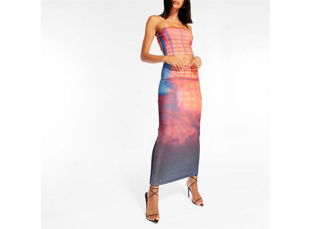 Missguided Co Ord It Was Nice Graphic Print Maxi Skirt