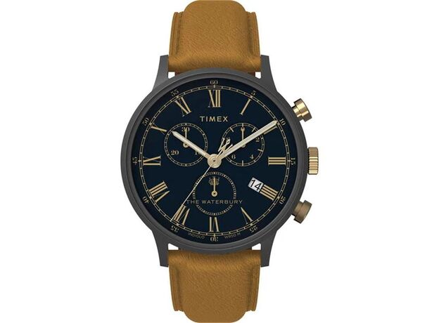 Timex Timex Gents Brown Waterbury Chronograph Watch