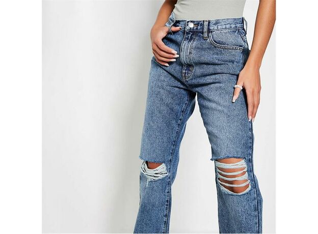 I Saw It First Ripped Knee Baggy Jeans_3