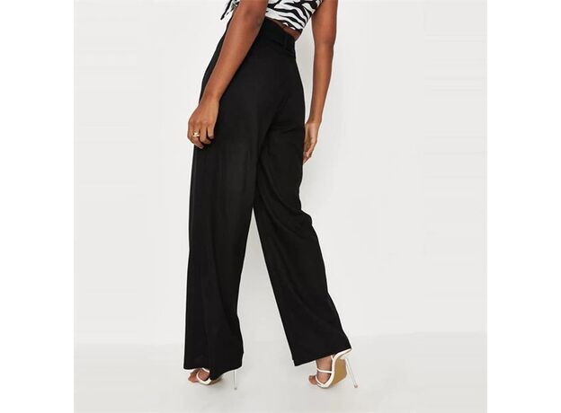 Missguided Linen Mix Belted Wide Leg Trousers_2