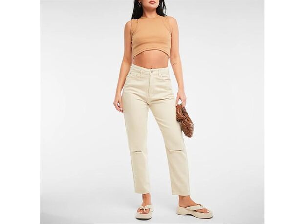 Missguided Petite Distressed Mom Jeans