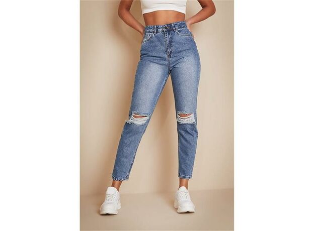 I Saw It First Ripped Knee Mom Jeans_0