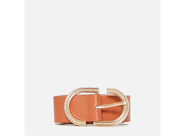 Missguided Gold Look Buckle Belt