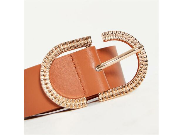 Missguided Gold Look Buckle Belt_0