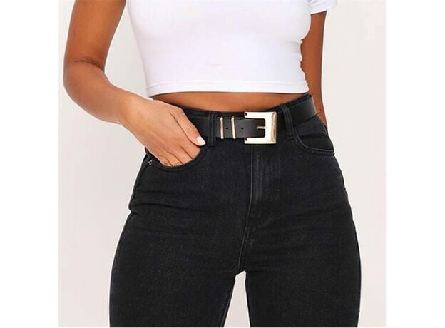I Saw It First Metal Buckle And Loop Faux Leather Belt_0