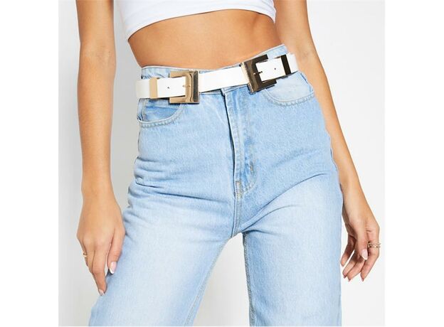 I Saw It First Faux Leather Double Buckle Belt_2