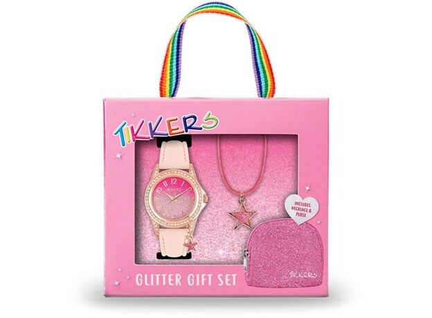 Tikkers Girls Star Watch Gift Set Purse Necklace ATK1062