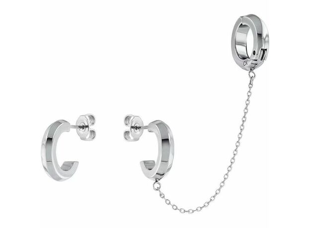 Calvin Klein Ladies Calvin Klein stainless steel hoop and bar earring cuff