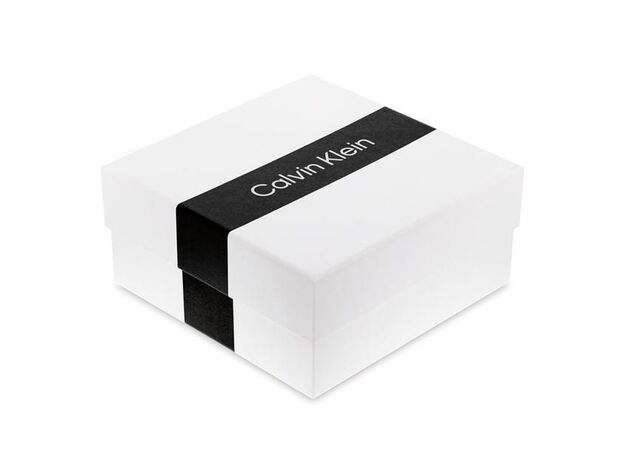 Calvin Klein Gents Calvin Klein black leather and stainless steel single wrap  bracelet._0
