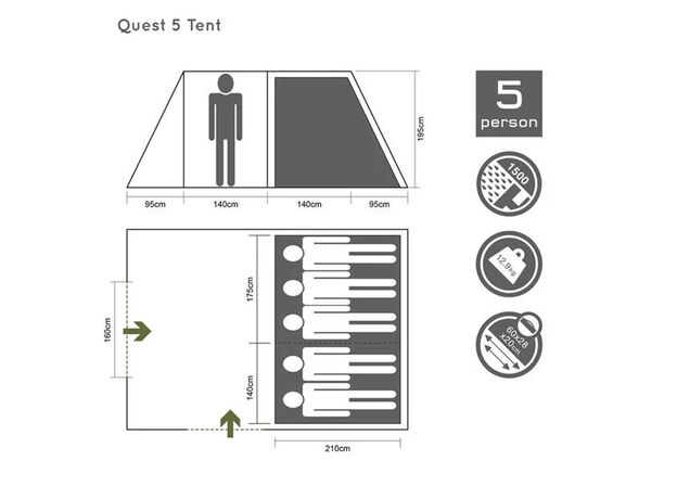 Gelert Quest 5 Tent 23