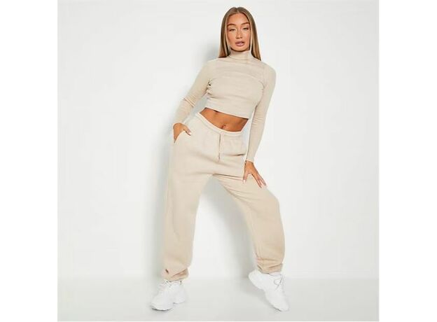 I Saw It First Cotton Rib Roll Neck Crop Top_0