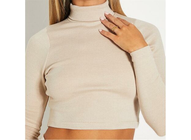 I Saw It First Cotton Rib Roll Neck Crop Top_3