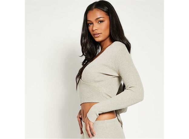 I Saw It First Knitted Wrap Front Long Sleeve Top_0