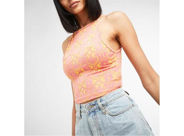 Missguided Jacquard Racer Neck Top