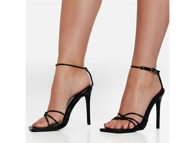 I Saw It First Skinny Strap Knot Barely There Heeled Sandals_0