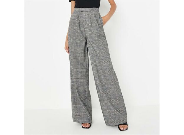 Missguided Tall Wide Leg Houndstooth Trousers_1