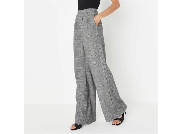 Missguided Tall Wide Leg Houndstooth Trousers_2