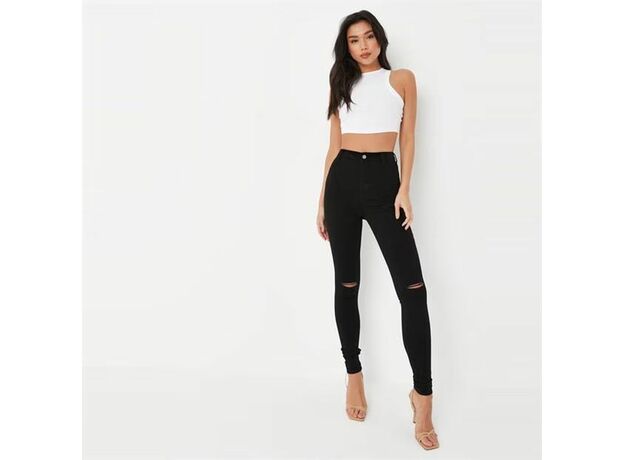 Missguided Recycled Tall Vice Slash Knee Skinny Jeans