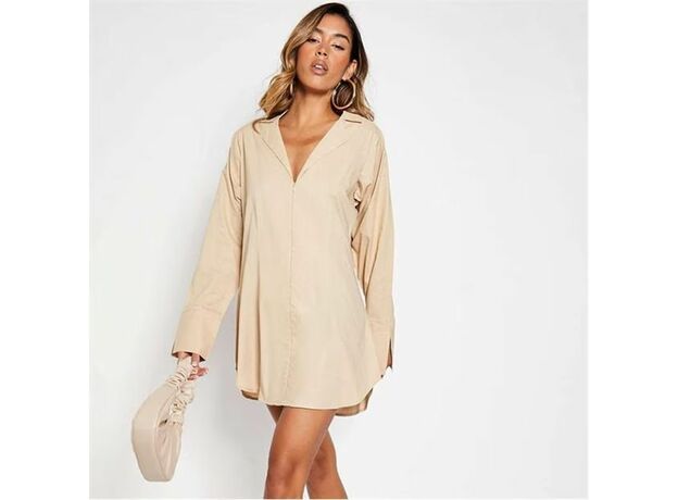 I Saw It First Woven Concealed Zip Long Sleeve Shirt Dress_0