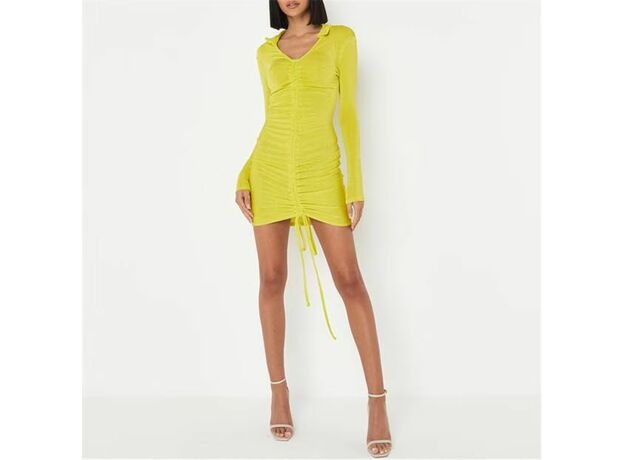 Missguided Tall Long Sleeve Slinky Ruched Mini Dress_2