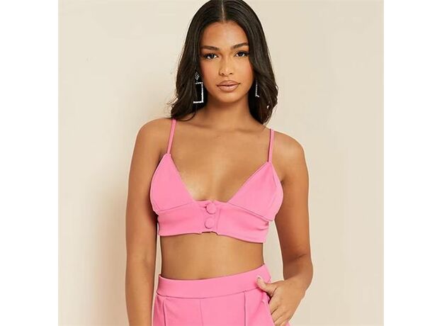 I Saw It First Tailored Button Detail Bralet