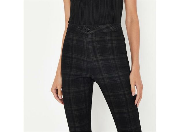 Missguided Vice Check Print High Waisted Jeans_1