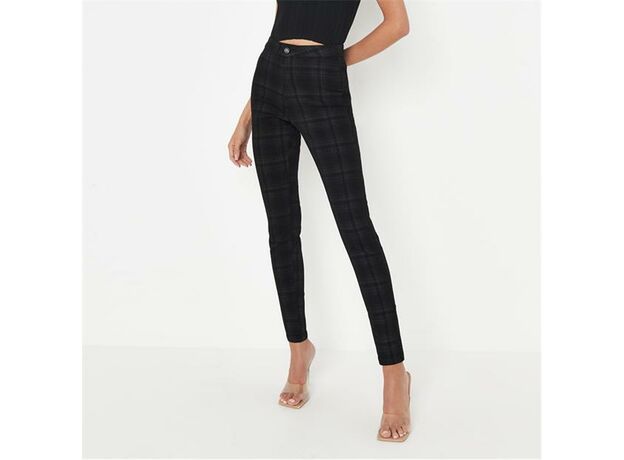 Missguided Vice Check Print High Waisted Jeans_2